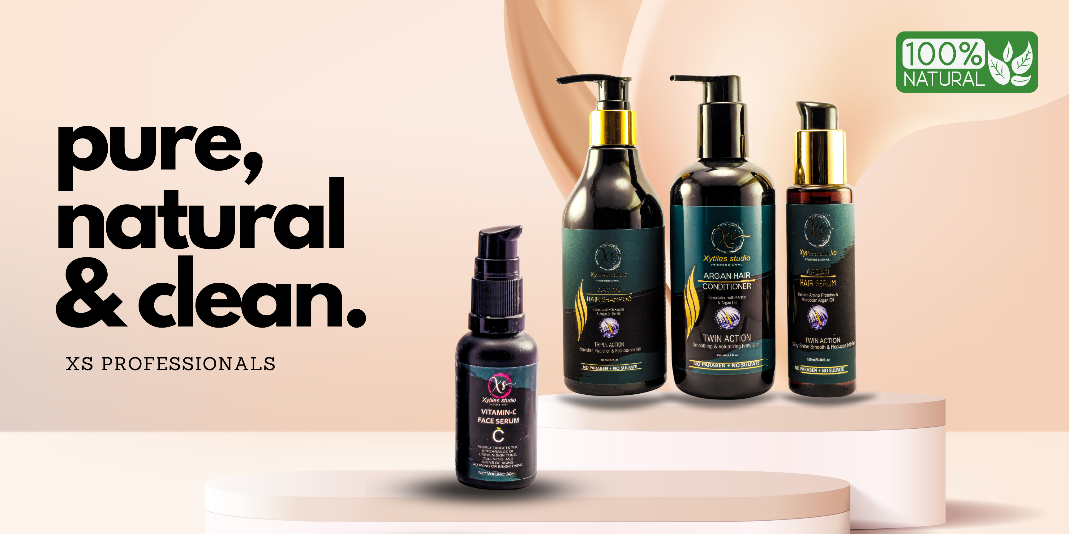 Beige and Black Cosmetics Product Banner Landscape